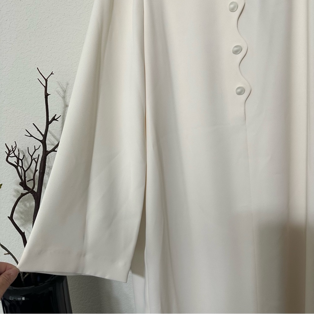 NWT ANTONIO MELANI x Elizabeth Damrich Swan Crepe Button Front Long Dress - Picture 10 of 15